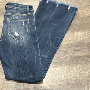KanCan Dark Blue Distressed Flare Jeans